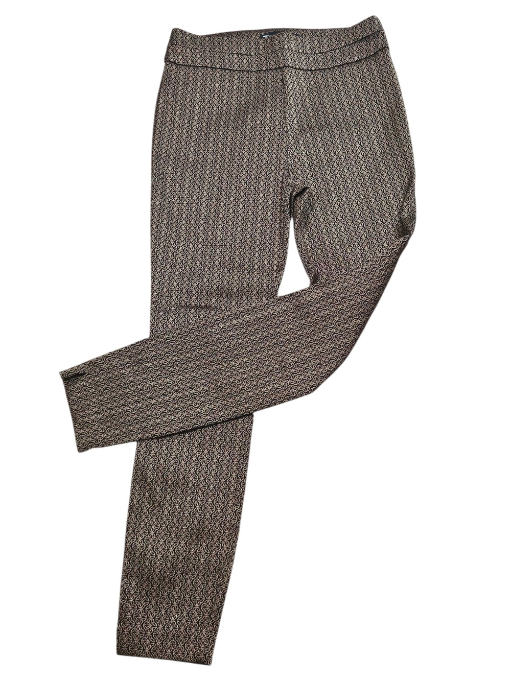 NY& Co Slim Patterned Skinny Pants in Black and Gold